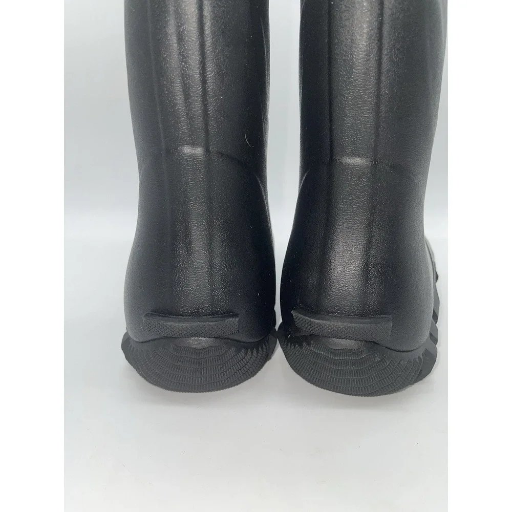 TIDEWE Rubber Boots for Men Waterproof Rain Boots Steel Shank Size 12 Black